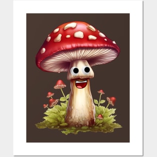 Mushroom with Googly Eyes Posters and Art